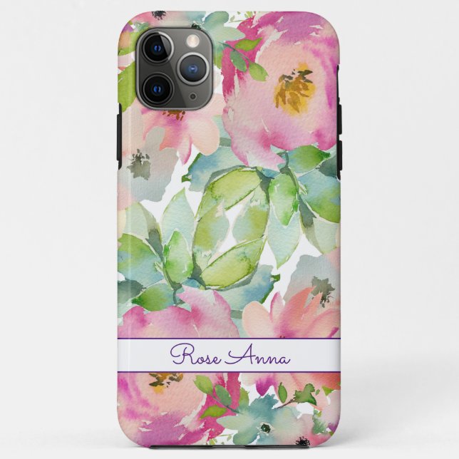 Capa Para iPhone 11 Pro Max Boho Pastel Watercolor (Verso)
