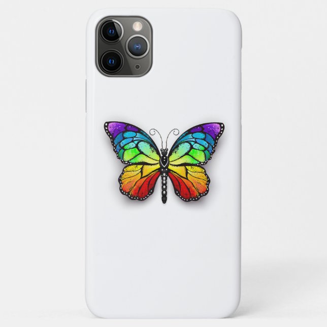 Capa Para iPhone 11 Pro Max Borboleta-arco-íris Monarca (Verso)