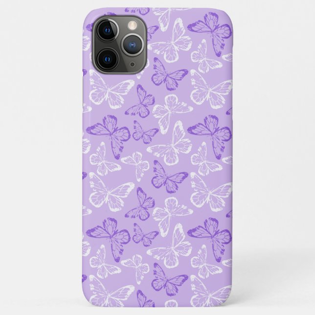Capa Para iPhone 11 Pro Max Borboleta Roxa (Verso)