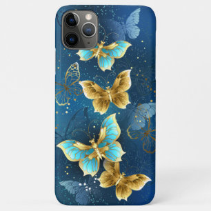 Capa Para iPhone 11 Pro Max Borboletas douradas