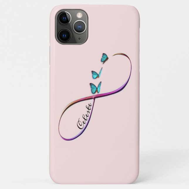 Capa Para iPhone 11 Pro Max borboletas infinitas (Verso)