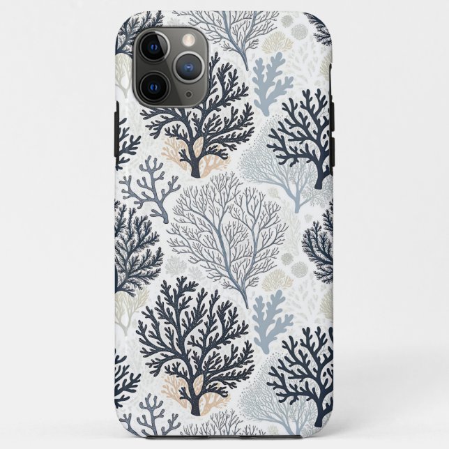 Capa Para iPhone 11 Pro Max Botanical Coral Ocean Vibes (Verso)