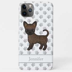 Capa Para iPhone 11 Pro Max Brindle Smooth Casaco Chihuahua Cartoon Cachorro e