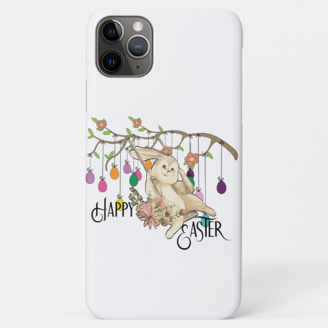 Capa Para iPhone 11 Pro Max Bunny comemora o dia da Páscoa (Verso)