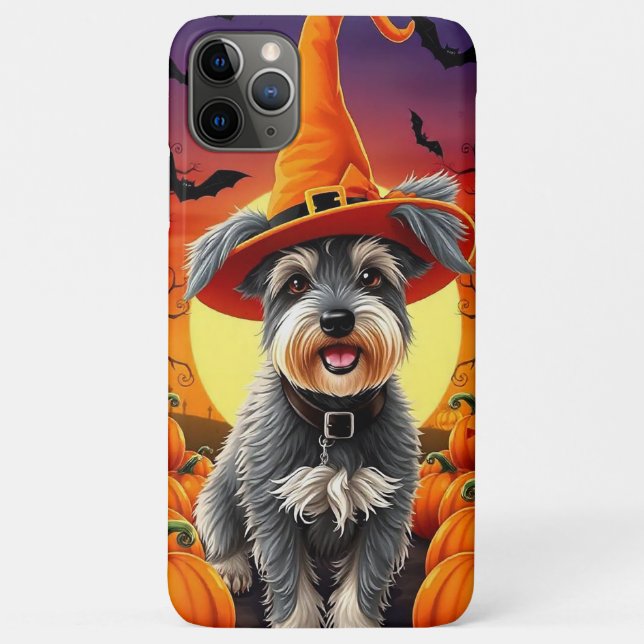 Capa Para iPhone 11 Pro Max Cachorro alegre de Halloween (Verso)