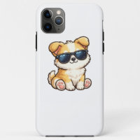 Cachorro Fofo com Óculos de Sol Design Kawaii