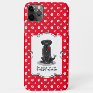 Capa Para iPhone 11 Pro Max Cachorro Negro Labrador Vermelho e Gelado
