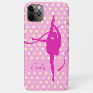 Capa Para iPhone 11 Pro Max Caçoa as meninas nomeadas rosa das bolinhas do