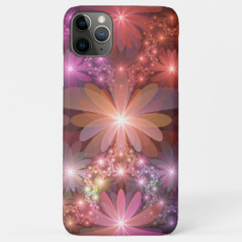 Capa Para iPhone 11 Pro Max Cama De Flores Colorida Abstrata Arte Fractal Bril
