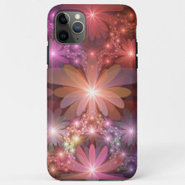 Capa Para iPhone 11 Pro Max Cama De Flores Colorida Abstrata Arte Fractal Bril