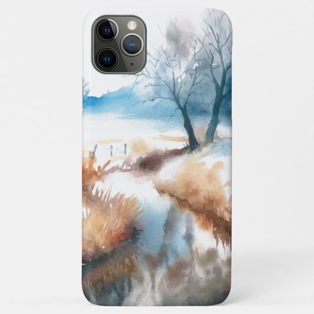 Capa Para iPhone 11 Pro Max Campo de arte aquática (Verso)