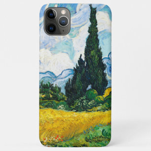 Capa Para iPhone 11 Pro Max Campo de Trigo com Ciprestes de Vincent Van Gogh