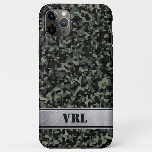 Capa para iPhone 11 Pro Max Camuflagem Verde Escur (Verso)