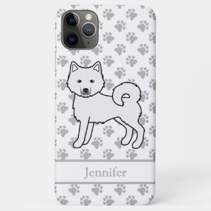Capa Para iPhone 11 Pro Max Cão e nome do desenho animado branco do alfabeto d