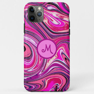 Capa Para iPhone 11 Pro Max Chic Marble Swirl Monogram