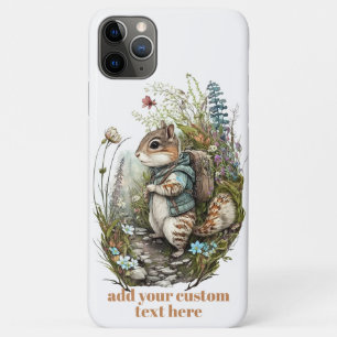 Capa Para iPhone 11 Pro Max Chipmunk Wildflower Cottagecore do Traveler Person