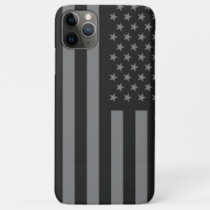Capa Para iPhone 11 Pro Max Cinza Negra de Bandeira Americana