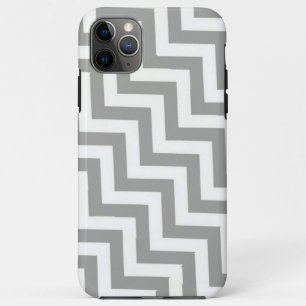 Capa Para iPhone 11 Pro Max Cinza White Chevron