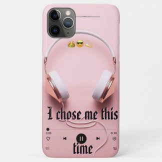 Capa Para iPhone 11 Pro Max Citação Estética Rosa Moderna Eu Escolhi Eu Desta