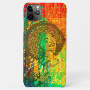 Capa Para iPhone 11 Pro Max Citações do Mês da História Negra Rainha Melanina