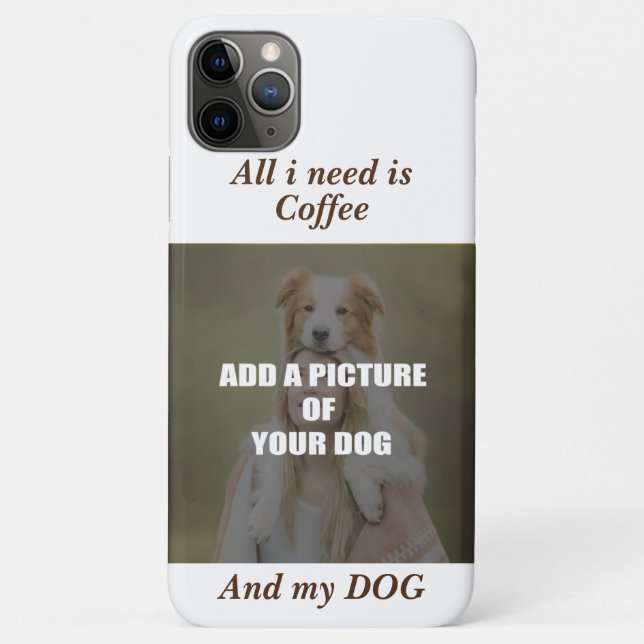 Capa Para iPhone 11 Pro Max Coffee and my Dog Throw Pillow (Verso)