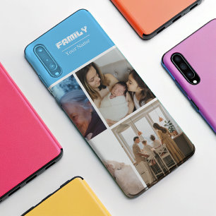 Capa Para iPhone 11 Pro Max Colagem de Fotos da Família azul 4 Imagens Case-Ma