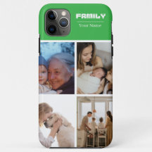 Colagem de Fotos da Família VERDE 4 Fotos