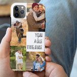 Capa Para iPhone 11 Pro Max Colagem de Fotos Romântica Você é o Único Branco<br><div class="desc">Capa de telefone de fotos romântica para iphone 11 pro max e muitos outros modelos, personalizados com 4 de suas fotos favoritas. O texto diz: "Você é o único" impressão moderno e de tamanho excessivo e tipografia de scripts casuais. O modelo de foto está configurado pronto para que você adicione...</div>