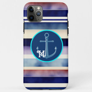 Capa Para iPhone 11 Pro Max Coleção de faixas de boi azul de Marinho de Verão 