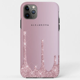 Capa Para iPhone 11 Pro Max Colírio de ouro rosa-rosa-na moda elegante
