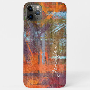 Capa Para iPhone 11 Pro Max Colorida, aspecto moderno do grão de madeira #2