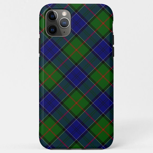 Capa Para iPhone 11 Pro Max Colquhoun tartan xadrez verde azul (Verso)