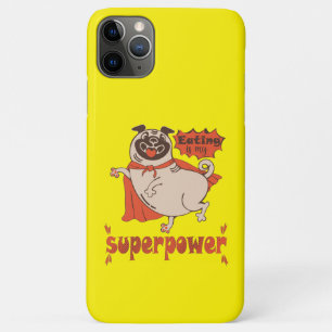 Capa Para iPhone 11 Pro Max Comer é o meu super poder, estilo cômico de manto