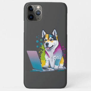 Capa Para iPhone 11 Pro Max Computador rouco Rainbow Watercolor Proteção técni
