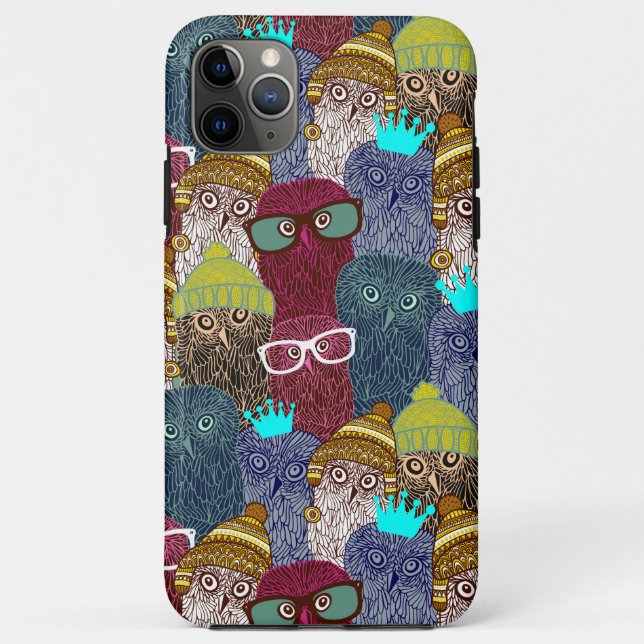 Capa Para iPhone 11 Pro Max Coruja na coroa (Verso)