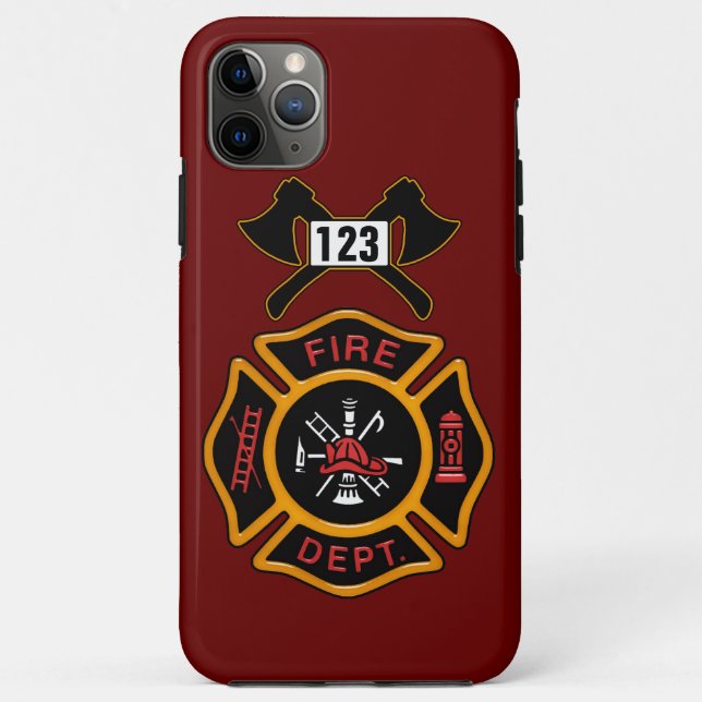Capa Para iPhone 11 Pro Max Crachá do departamento dos bombeiros (Verso)