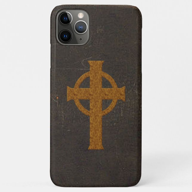 Capa Para iPhone 11 Pro Max Cruz de couro velha do impressão (Verso)