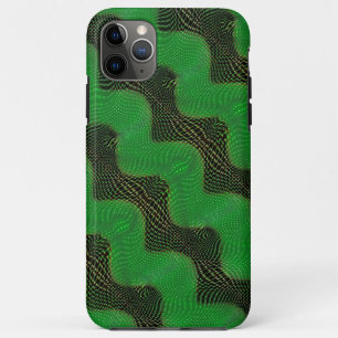 Capa Para iPhone 11 Pro Max Curva verde e pontos claros sobre fundo escuro