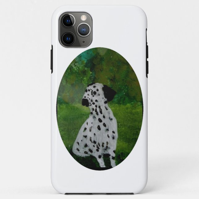 Capa Para iPhone 11 Pro Max Dalmatian manchado da arte do cão (Verso)