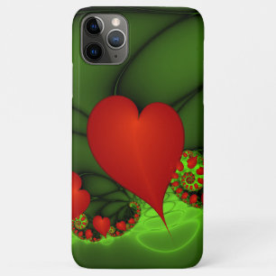 Capa Para iPhone 11 Pro Max Dançando Corações Vermelhos Modernos Arte Fract