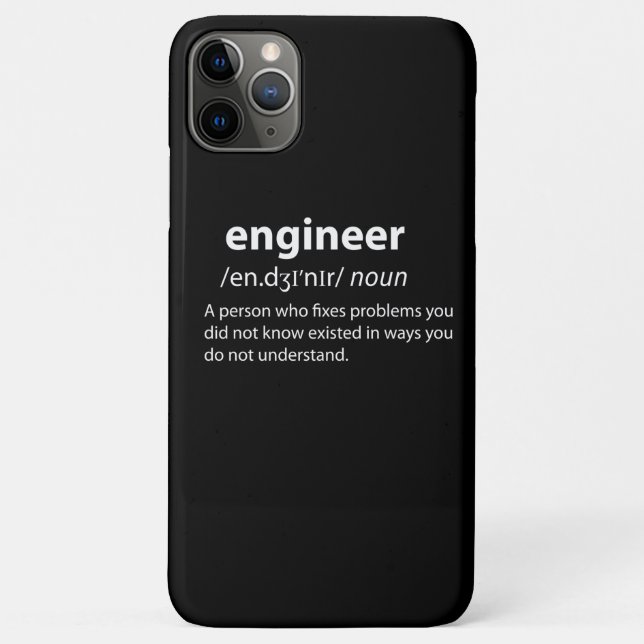 Capa Para iPhone 11 Pro Max Definição de Dicionário Funny do engenheiro (Verso)