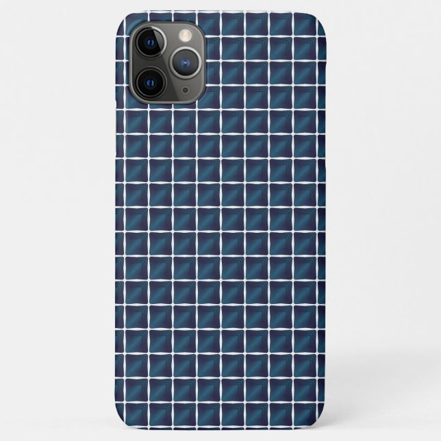 Capa Para iPhone 11 Pro Max Desenho de compartimento azul arredondado (Verso)