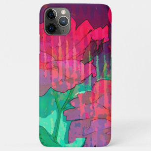 Capa Para iPhone 11 Pro Max Design abstrato de Rosa duplo