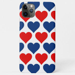 Capa Para iPhone 11 Pro Max Design de Corações Patrióticos