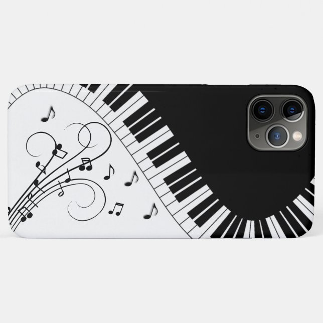 Capa Para iPhone 11 Pro Max Design de Música do Teclado Piano (Verso (horizontal))