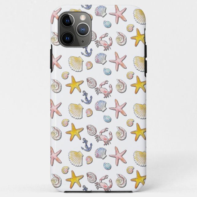Capa Para iPhone 11 Pro Max Design de praia simples (Verso)