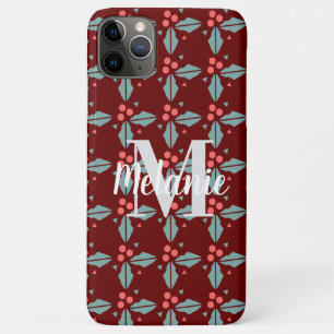 Capa Para iPhone 11 Pro Max Design Minimalista de Galho de Natal com Frutas
