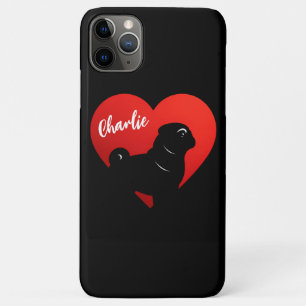 Capa Para iPhone 11 Pro Max Dia dos Namorados Amor por Pug, Presente para a Es