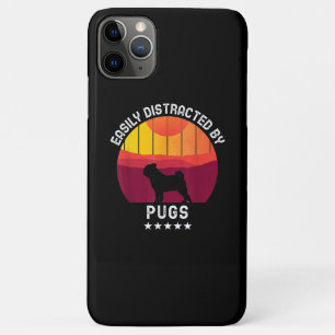 Capa Para iPhone 11 Pro Max Distraído Facilmente Por Pugs Retro Pug Dog Lov