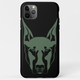 Capa Para iPhone 11 Pro Max Doberman verde do exército 
